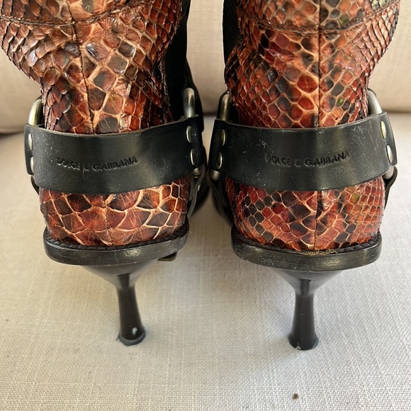 Dolce & Gabbana Genuine Snakeskin Boots Size 37 - Picture 6 of 9